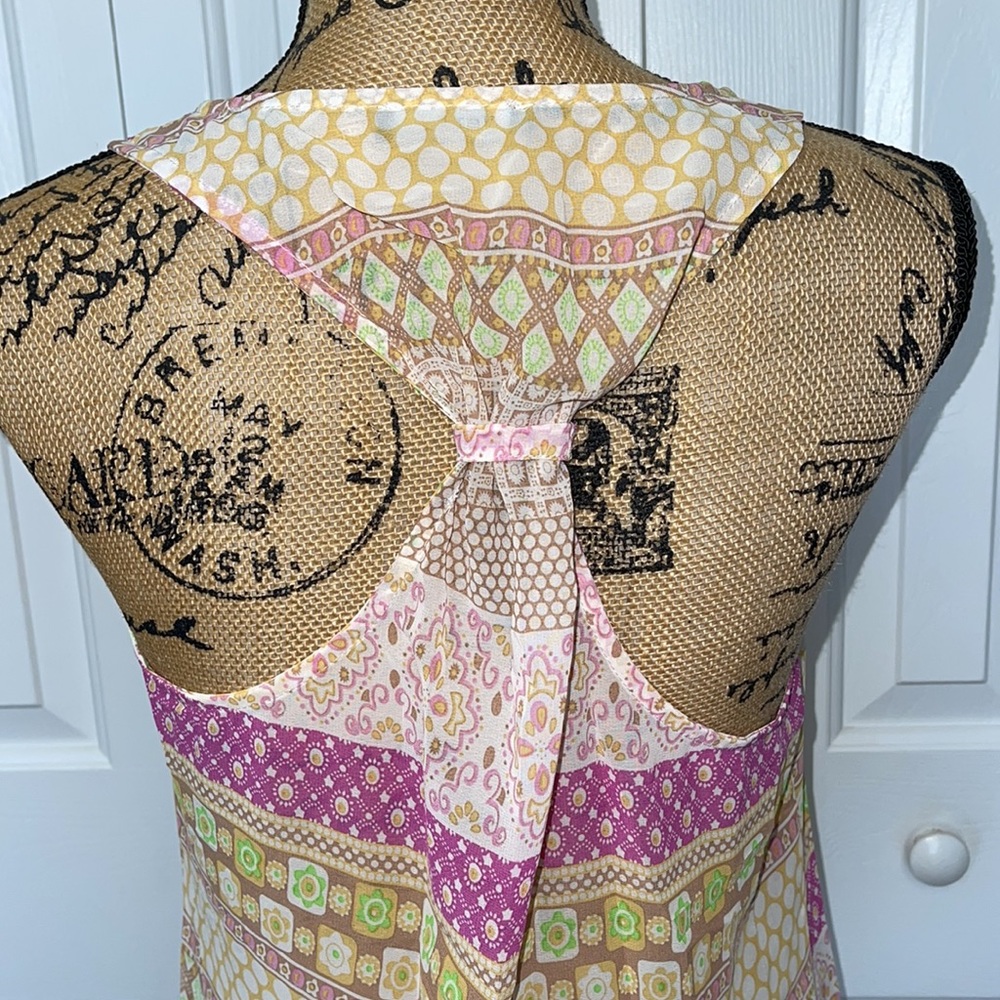 NWOT Verty Multicolor Pattern Racerback Tank Top - Picture 7 of 8